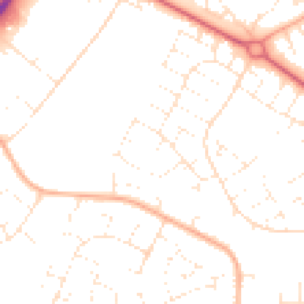 Daytime road noise heatmap for SN3 3NB