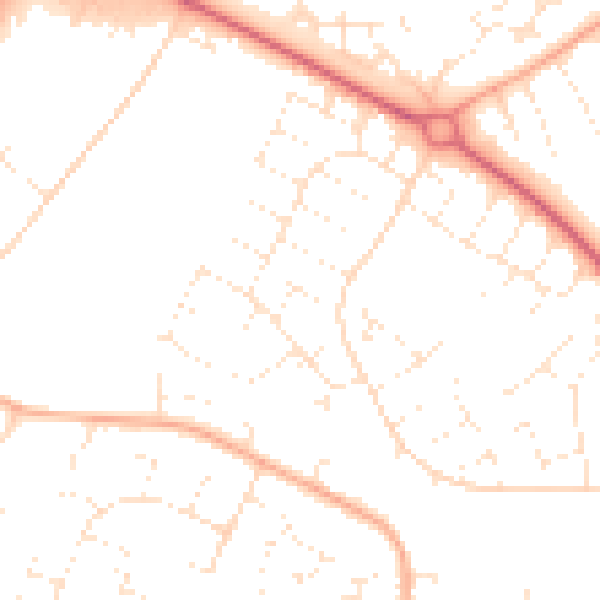 Daytime road noise heatmap for SN3 3NR