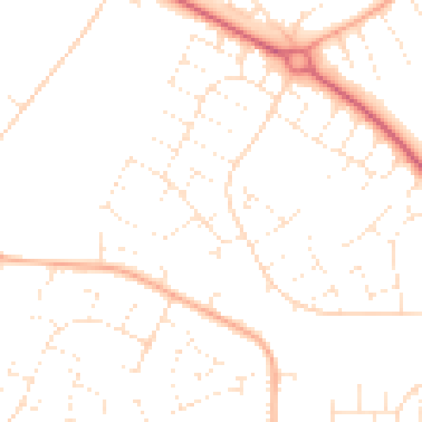 Daytime road noise heatmap for SN3 3NX