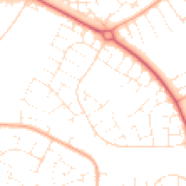 Daytime road noise heatmap for SN3 3PD