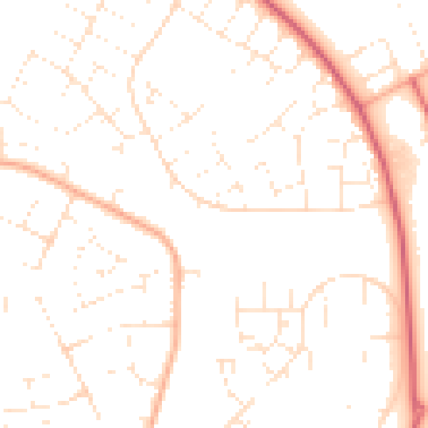 Daytime road noise heatmap for SN3 3QB