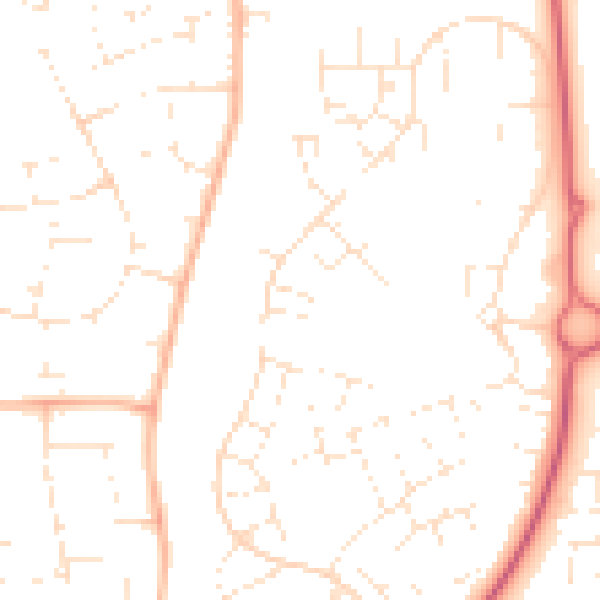 Daytime road noise heatmap for SN3 3RU