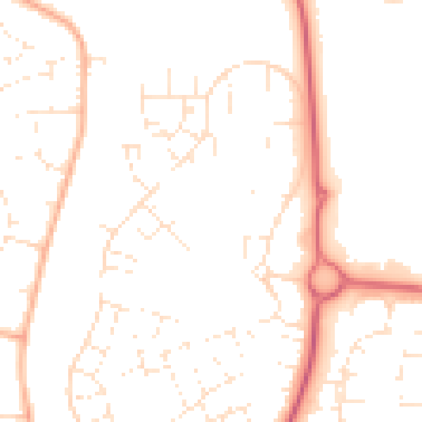 Daytime road noise heatmap for SN3 3TH
