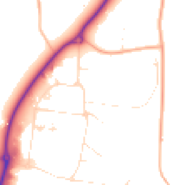 Daytime road noise heatmap for SN3 4AG