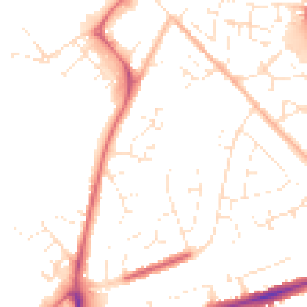 Daytime road noise heatmap for SN3 4FF