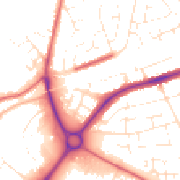 Daytime road noise heatmap for SN3 4HA