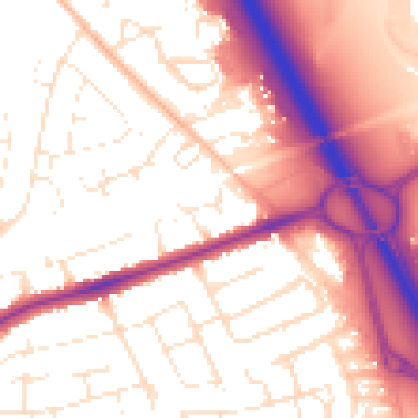 Daytime road noise heatmap for SN3 4HE