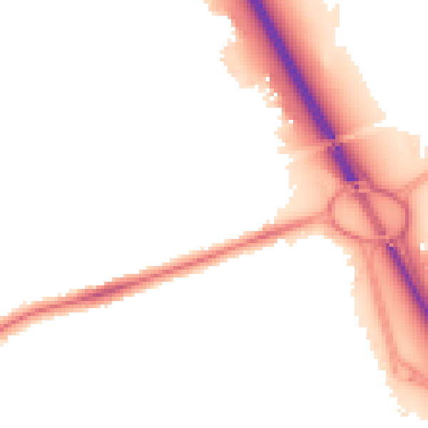 Night-time road noise heatmap for SN3 4HE