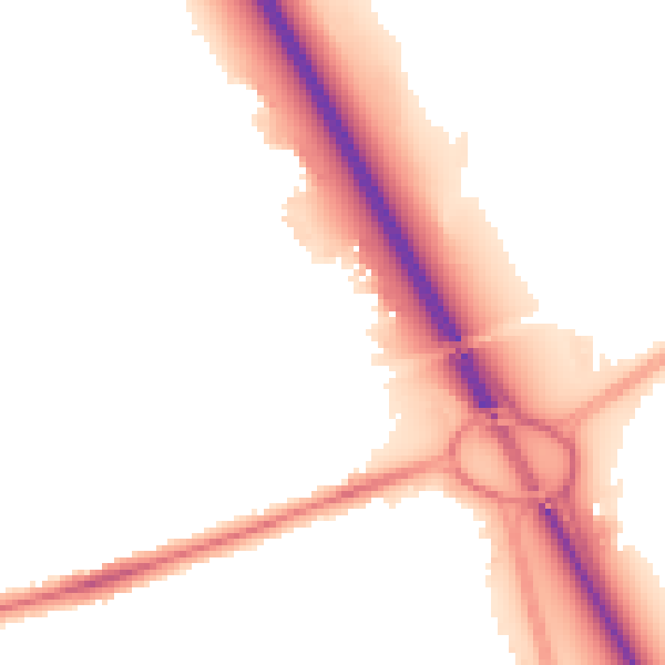 Night-time road noise heatmap for SN3 4LQ