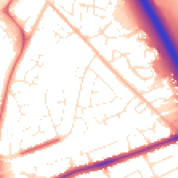 Daytime road noise heatmap for SN3 4LY