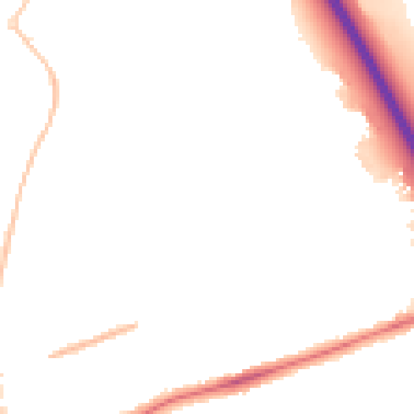 Night-time road noise heatmap for SN3 4LY