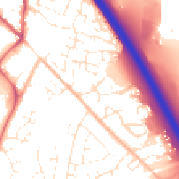 Daytime road noise heatmap for SN3 4NB