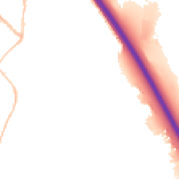 Night-time road noise heatmap for SN3 4NB