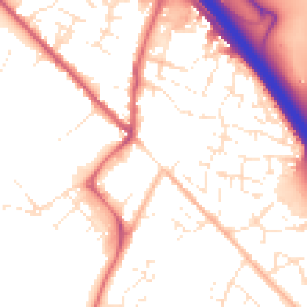 Daytime road noise heatmap for SN3 4NL