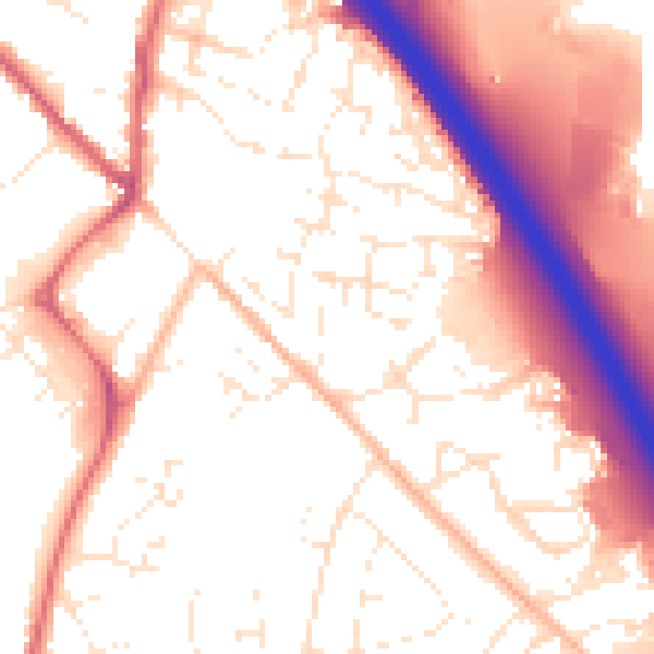 Daytime road noise heatmap for SN3 4NR