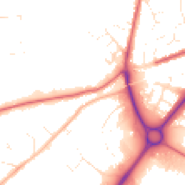 Daytime road noise heatmap for SN3 4PD