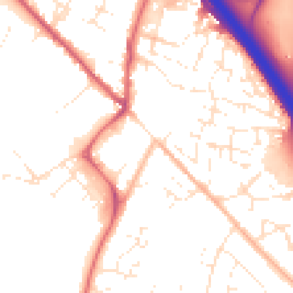 Daytime road noise heatmap for SN3 4PJ