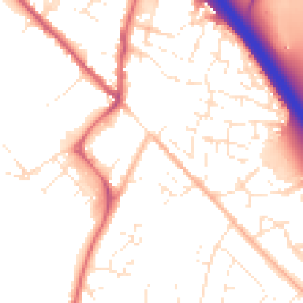 Daytime road noise heatmap for SN3 4PP