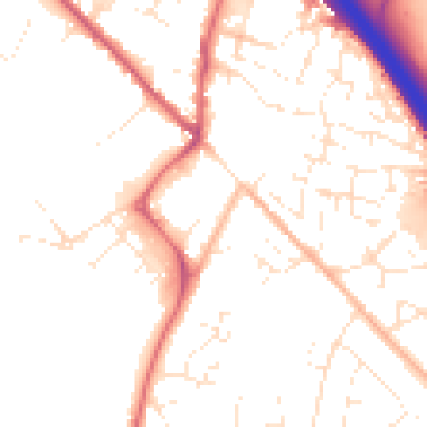 Daytime road noise heatmap for SN3 4PZ