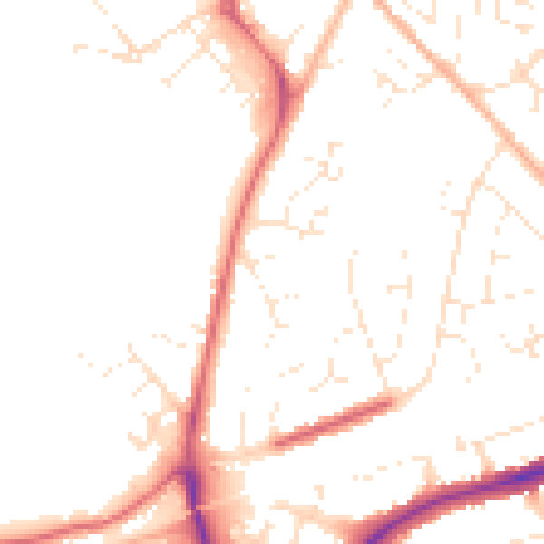 Daytime road noise heatmap for SN3 4QT