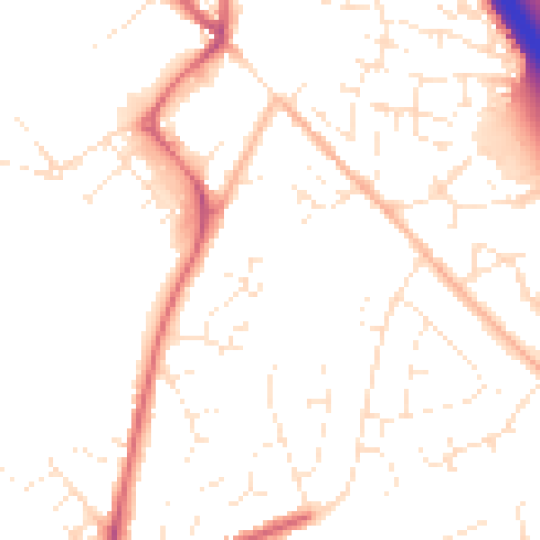 Daytime road noise heatmap for SN3 4QX