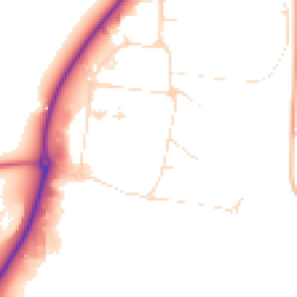 Daytime road noise heatmap for SN3 4TQ