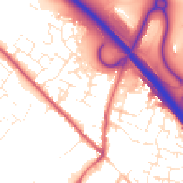 Daytime road noise heatmap for SN3 4UH