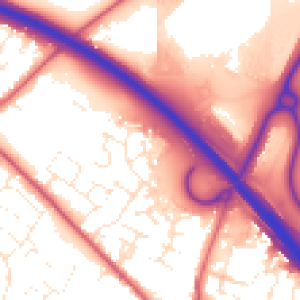 Daytime road noise heatmap for SN3 4UN