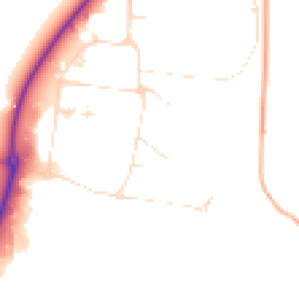 Daytime road noise heatmap for SN3 4UQ