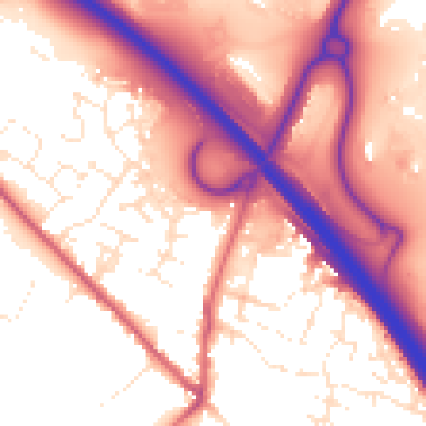 Daytime road noise heatmap for SN3 4US