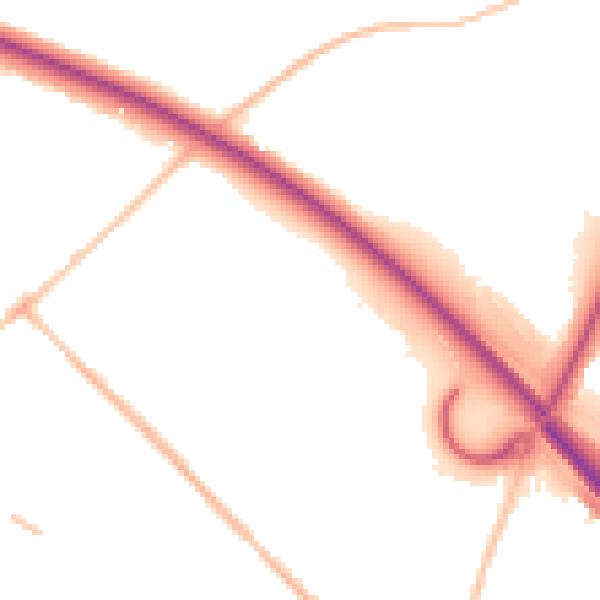 Night-time road noise heatmap for SN3 4UU