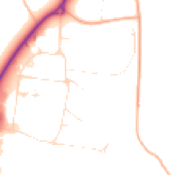 Daytime road noise heatmap for SN3 4WA