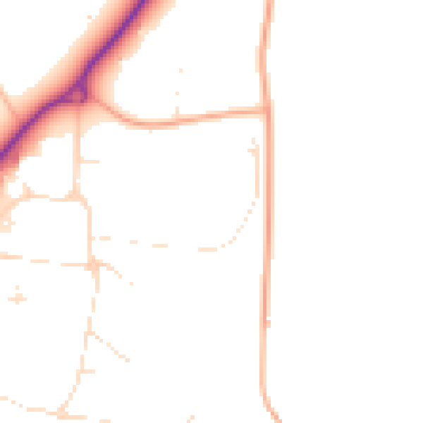 Daytime road noise heatmap for SN3 4WB