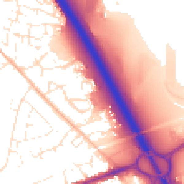 Daytime road noise heatmap for SN3 4WE