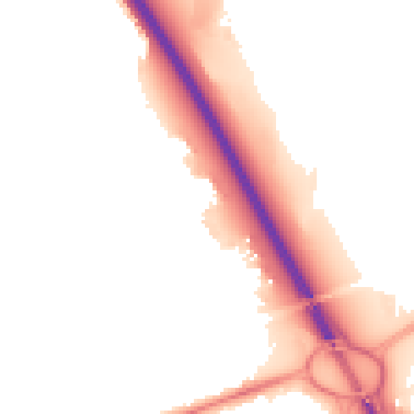 Night-time road noise heatmap for SN3 4WE