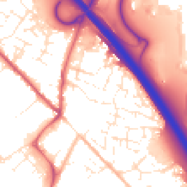 Daytime road noise heatmap for SN3 4XB