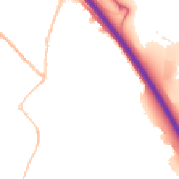 Night-time road noise heatmap for SN3 4XH