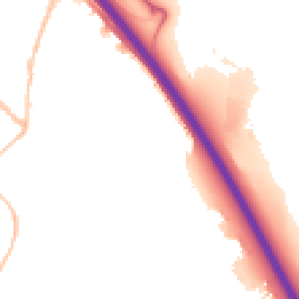 Night-time road noise heatmap for SN3 4XN