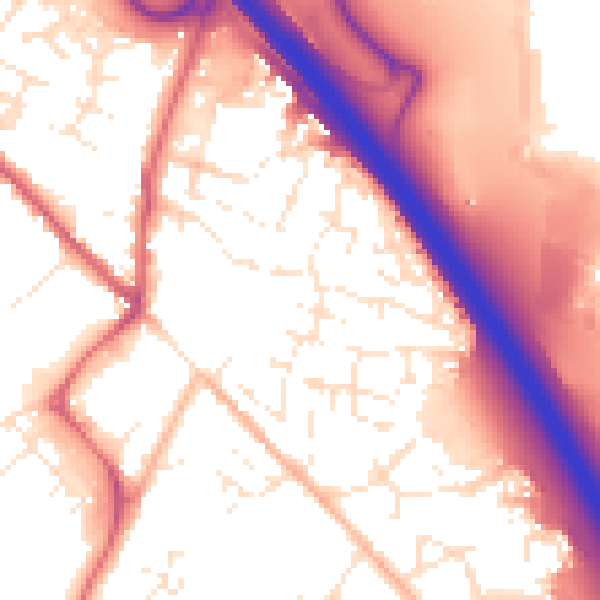 Daytime road noise heatmap for SN3 4XQ