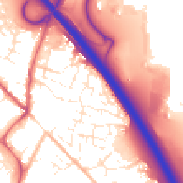 Daytime road noise heatmap for SN3 4XS