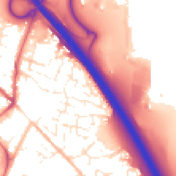 Daytime road noise heatmap for SN3 4XW