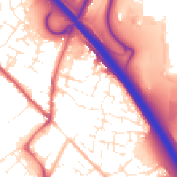 Daytime road noise heatmap for SN3 4XY