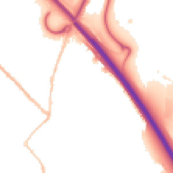Night-time road noise heatmap for SN3 4XY