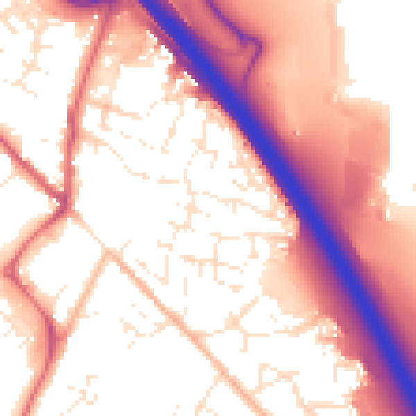 Daytime road noise heatmap for SN3 4YD