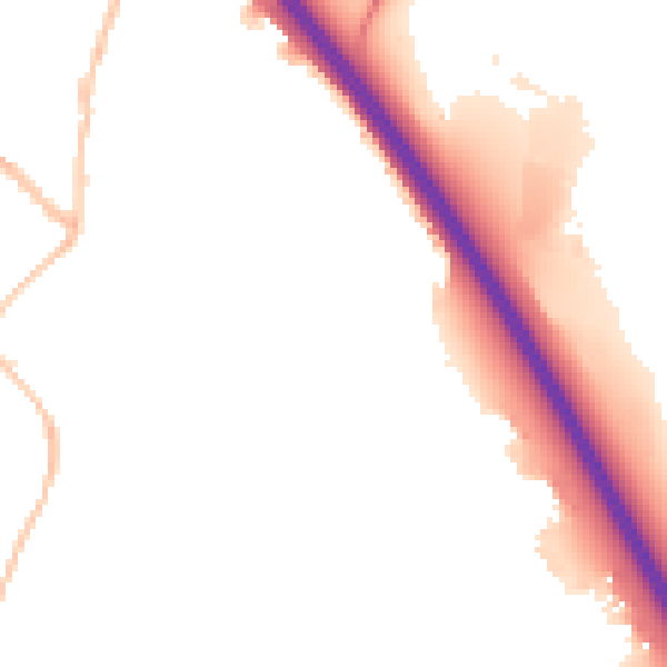 Night-time road noise heatmap for SN3 4YE