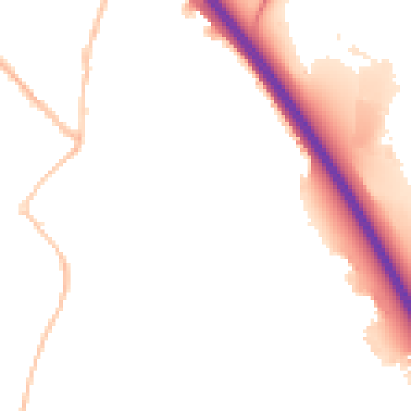 Night-time road noise heatmap for SN3 4YQ