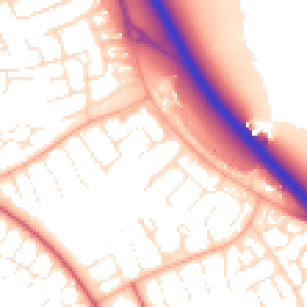 Daytime road noise heatmap for SN3 5AL