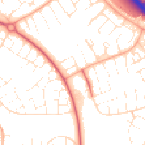 Daytime road noise heatmap for SN3 5BG