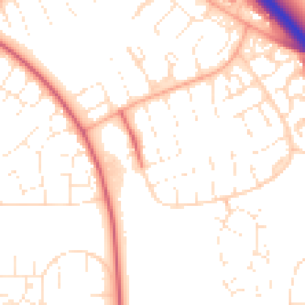 Daytime road noise heatmap for SN3 5BU