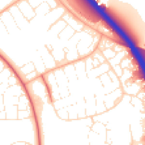 Daytime road noise heatmap for SN3 5BW